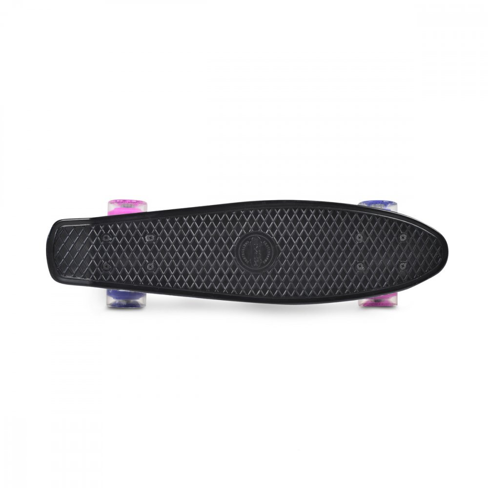 MONI Skateboard cu baza antiderapanta 56x15cm si roti din PU ABEC 7 cu lumini LED Graffiti Pink Led