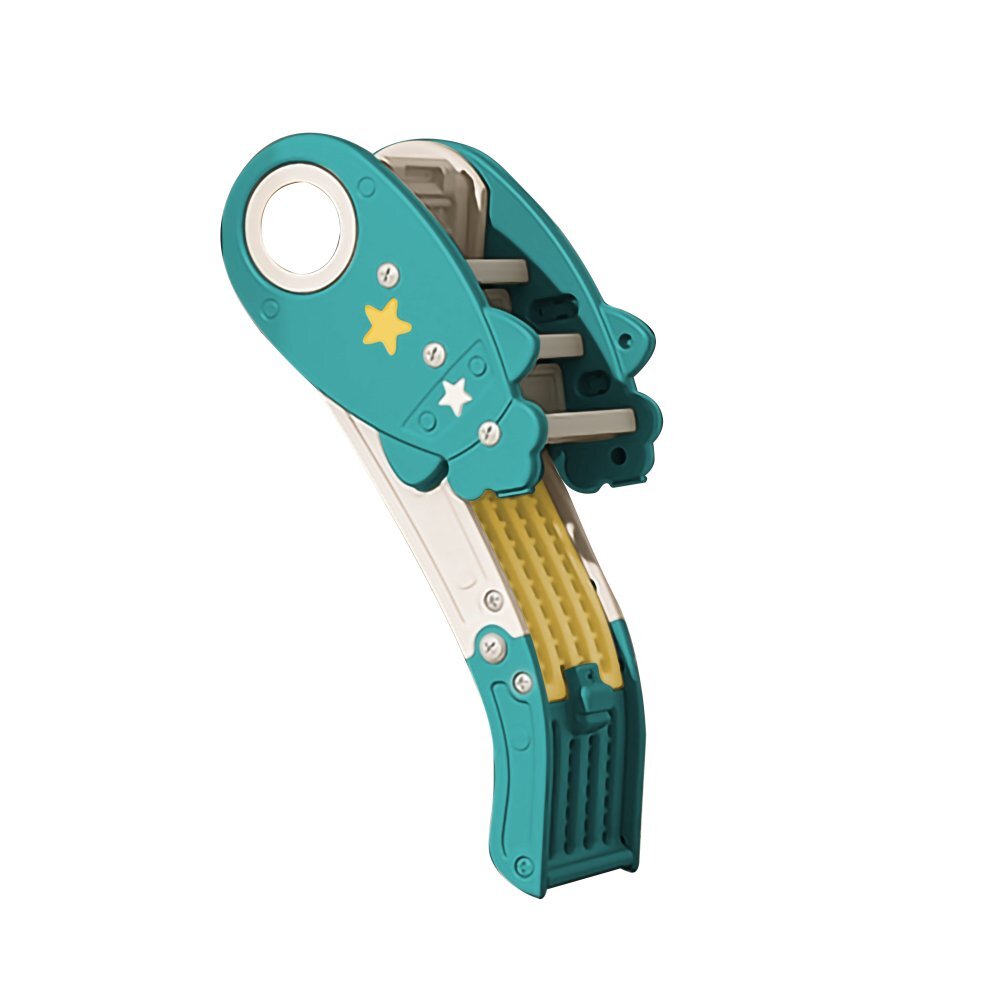 MONI Tobogan pentru copii Rocket Green cu design pliabil manere sustinere margini rotunjite lungime panta alunecare 108 cm utilizare interiorexterior greutate admisa 25 kg
