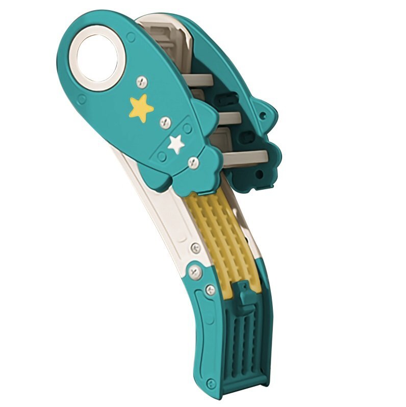 MONI Tobogan pentru copii Rocket Green cu design pliabil manere sustinere margini rotunjite lungime panta alunecare 108 cm utilizare interiorexterior greutate admisa 25 kg