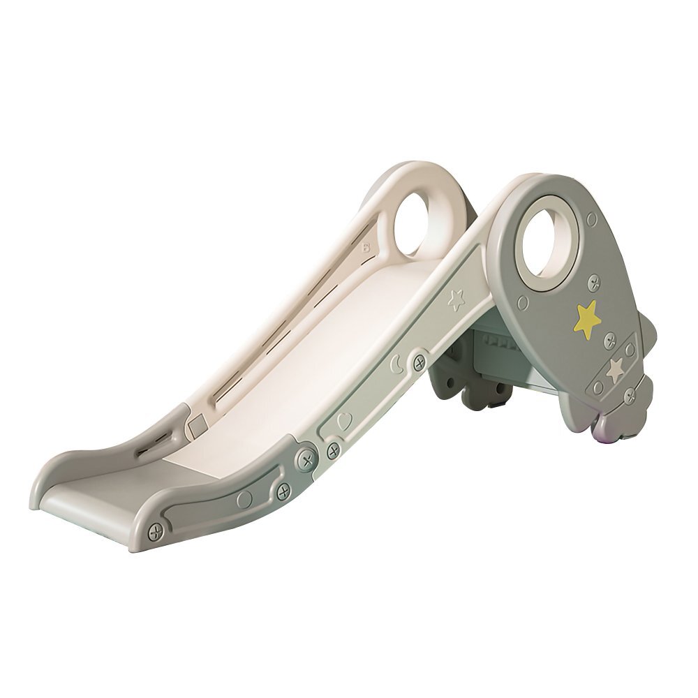 MONI Tobogan pentru copii Rocket Grey cu design pliabil manere sustinere margini rotunjite lungime panta alunecare 108 cm utilizare interiorexterior greutate admisa 25 kg