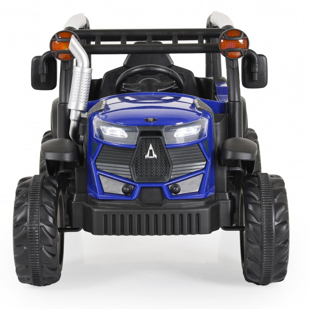 MONI Tractor electric 12V pentru copiicu telecomanda parintideschidere usiroti rezistente3 vitezefunctii muzicale si lumini Harvest Blue