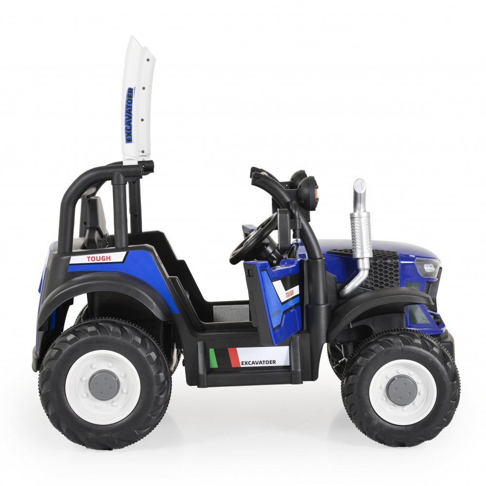 MONI Tractor electric 12V pentru copiicu telecomanda parintideschidere usiroti rezistente3 vitezefunctii muzicale si lumini Harvest Blue