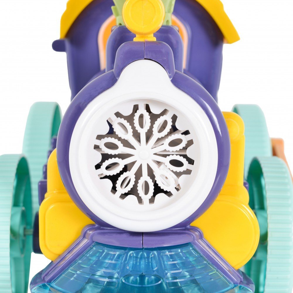 MONI Trenulet pentru baloane de sapun Blue Wheels cu muzica si luminiManer detasabil2x60ml solutie de baloane incluse