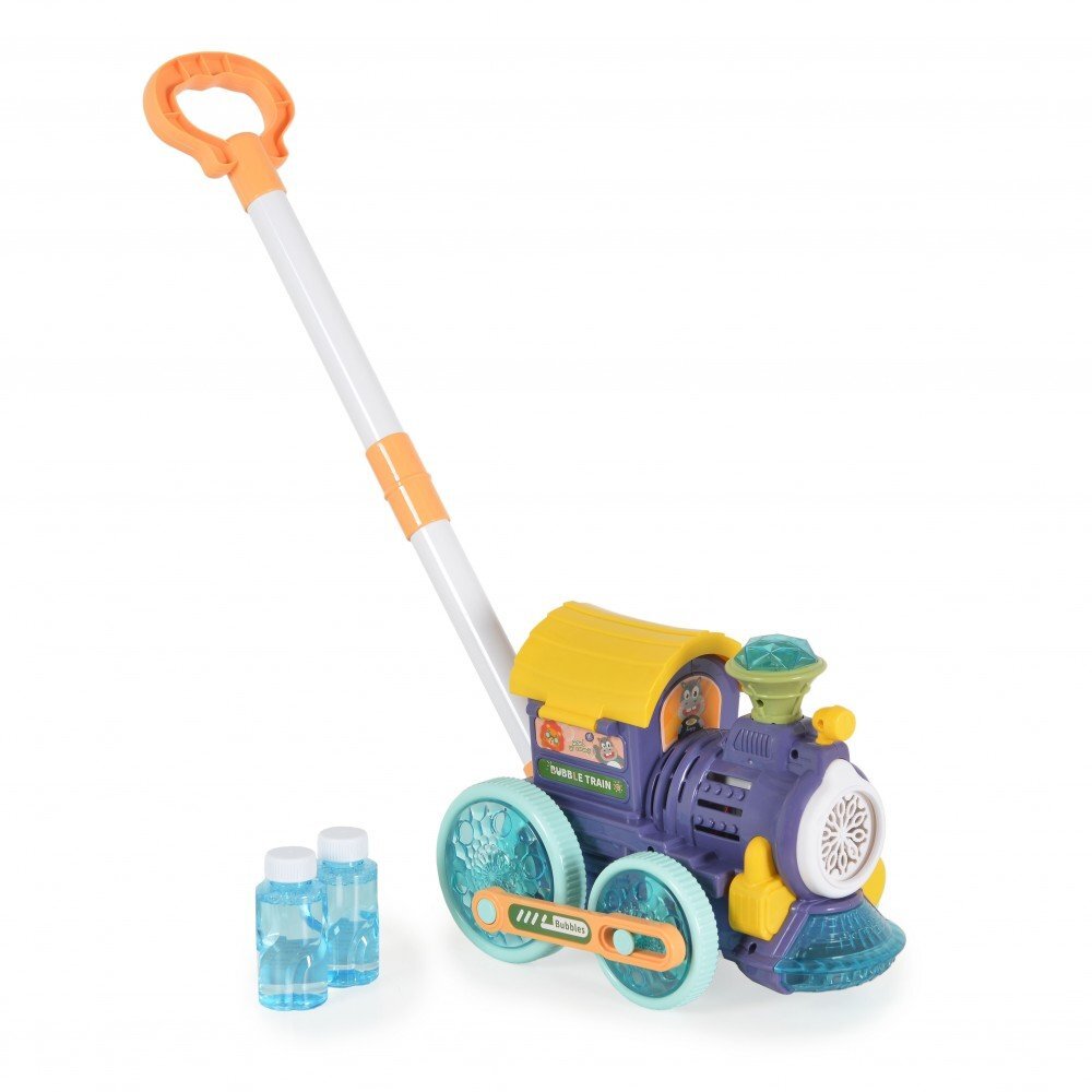 MONI Trenulet pentru baloane de sapun Blue Wheels cu muzica si luminiManer detasabil2x60ml solutie de baloane incluse