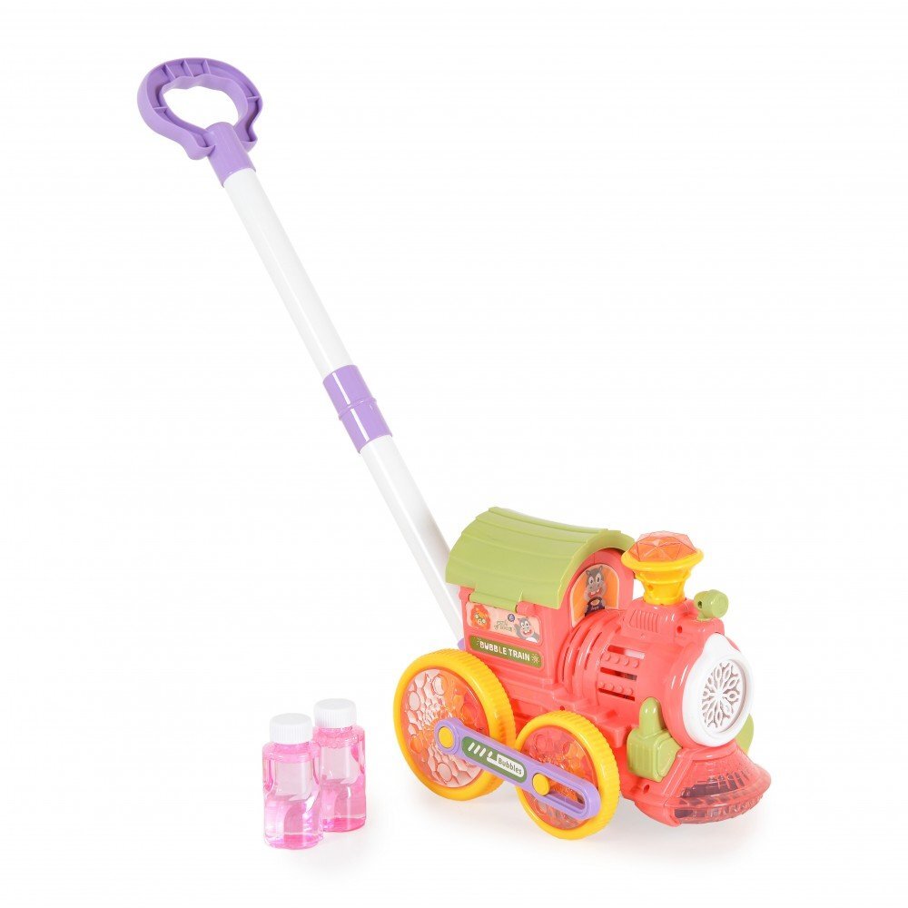 MONI Trenulet pentru baloane de sapun Red Wheels cu muzica si luminiManer detasabil2x60ml solutie de baloane incluse