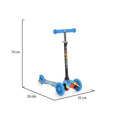 MONI Trotineta intuitiva cu inaltime reglabila intre 50-74cmroti cu lumini LEDde la 3ani si pana la 40kg Fidget Blue