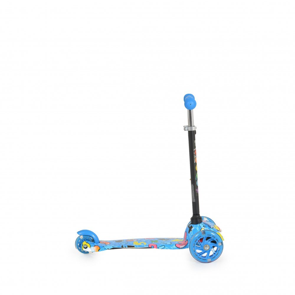 MONI Trotineta intuitiva cu inaltime reglabila intre 50-74cmroti cu lumini LEDde la 3ani si pana la 40kg Fidget Blue