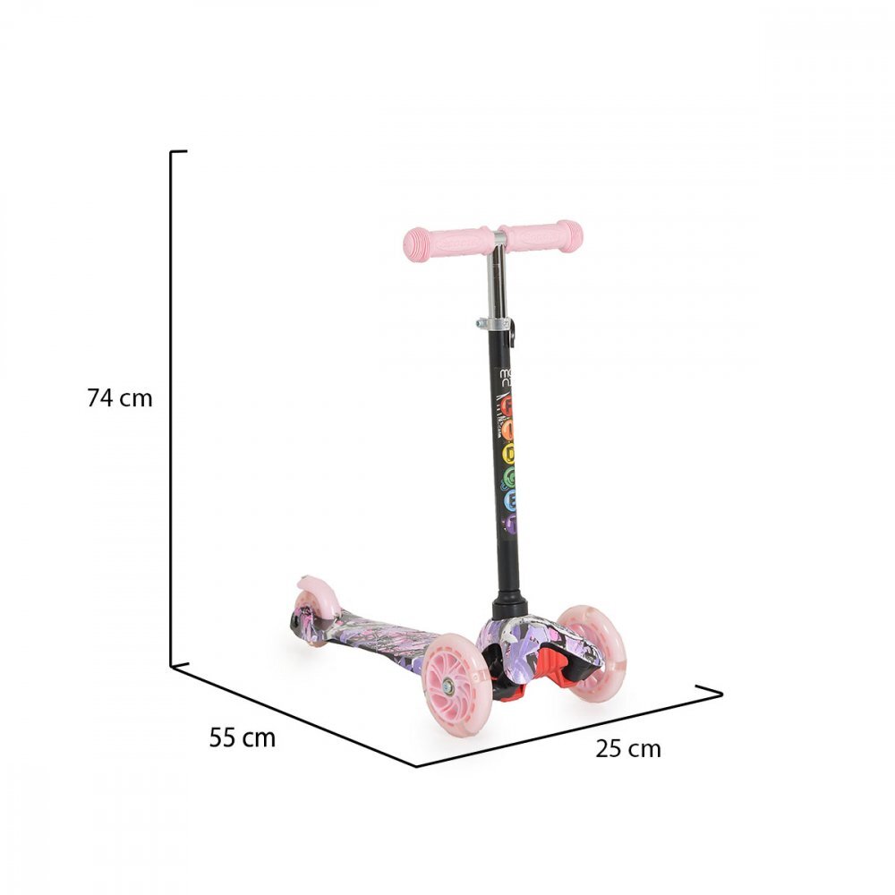MONI Trotineta intuitiva cu inaltime reglabila intre 50-74cmroti cu lumini LEDde la 3ani si pana la 40kg Fidget Pink
