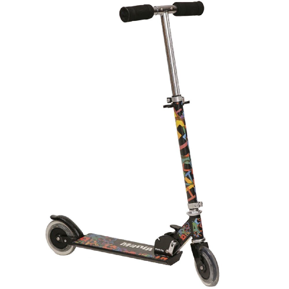 MONI Trotineta pliabila cu baza antiderapantainaltime ghidon reglabila 60-82 cm si roti PUde la 3ani si pana la 20kg Magic Black