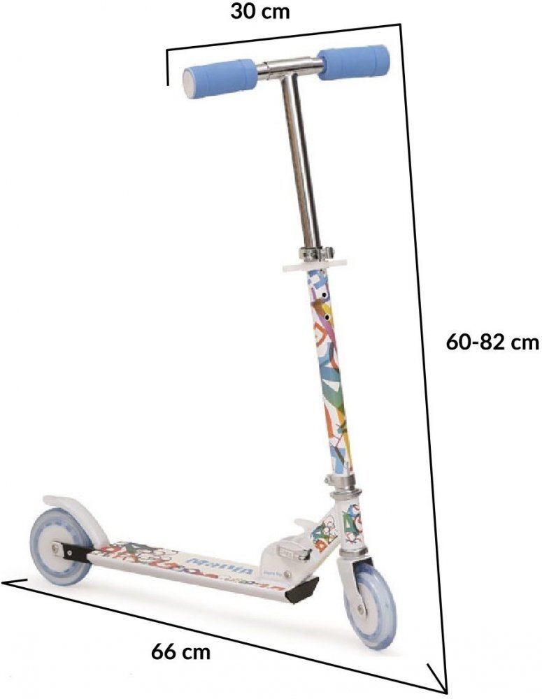 MONI Trotineta pliabila cu baza antiderapantainaltime ghidon reglabila 60-82 cm si roti PUde la 3ani si pana la 20kg Magic Blue