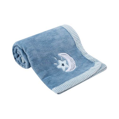 Mother's Choice Paturica din fleece Mothers Choice cu broderie pentru bebelusi bleu