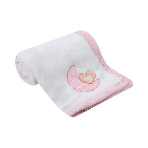 Mother's Choice Paturica din fleece Mothers Choice cu broderie pentru bebelusi roz