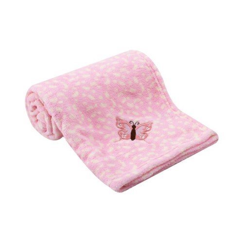 Mother's Choice Paturica din fleece Mothers Choice pentru bebelusi fluturas roz