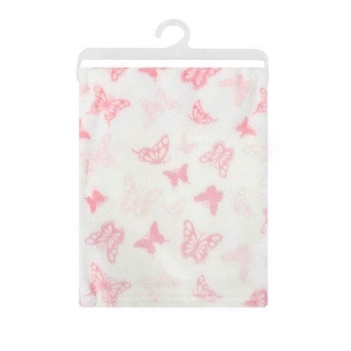 Mother's Choice Paturica din fleece pentru bebelusi fluturasi roz