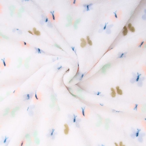 Mother's Choice Paturica din fleece pentru bebelusi model fluturasi