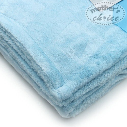 Mother's Choice Paturica pufoasa Mothers Choice pentru bebelusi model litere bleu