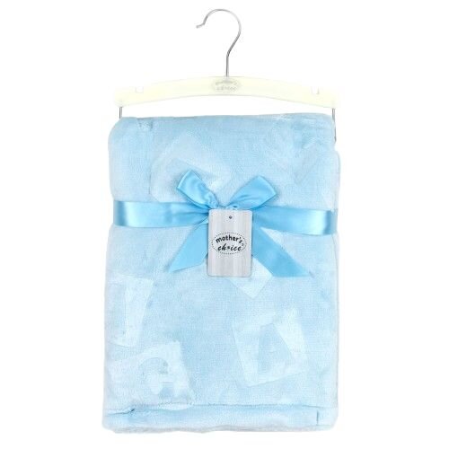 Mother's Choice Paturica pufoasa Mothers Choice pentru bebelusi model litere bleu