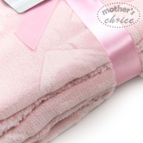 Mother's Choice Paturica pufoasa Mothers Choice pentru bebelusi model litere roz