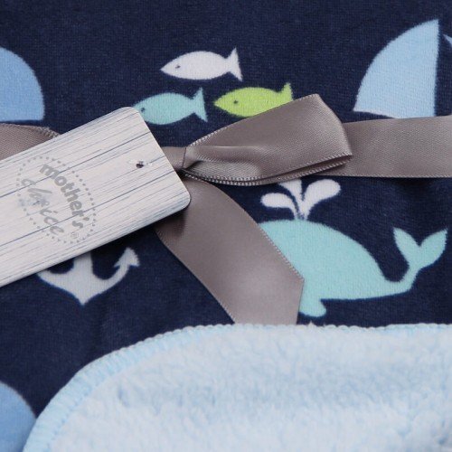 Mother's Choice Paturica pufoasa Mothers Choice pentru bebelusi model marin