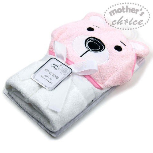 Mother's Choice Prosop bebe cu gluga din bumbac ursulet roz
