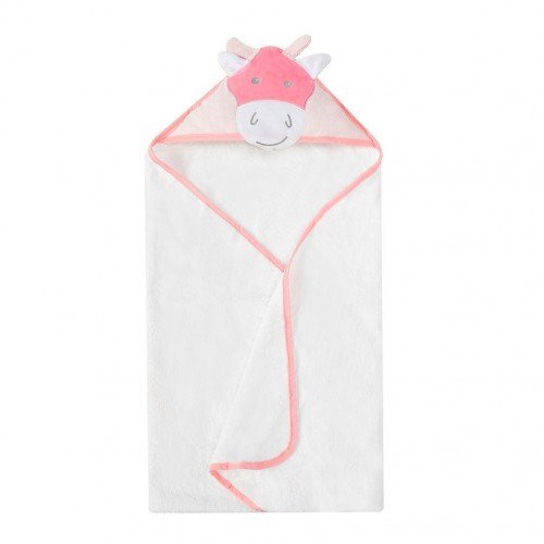 Mother's Choice Prosop cu gluga din bumbac pentru bebelusi Calut Roz 84x84cm