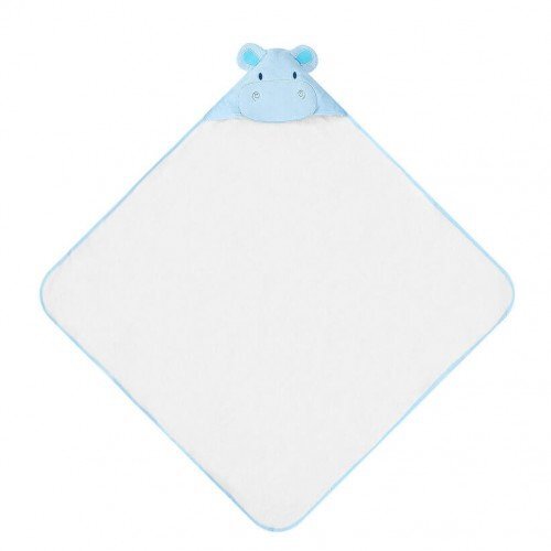 Mother's Choice Prosop cu gluga din bumbac pentru bebelusi Hipopotam Bleu 84x84cm