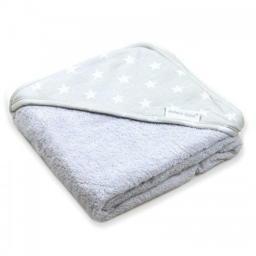 Mother's Choice Prosop gros cu gluga din bumbac pentru bebelusi gri cu stelute