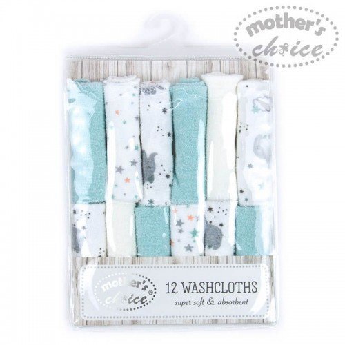 Mother's Choice Set 12 mini prosopele pentru bebelusi alb si bleu