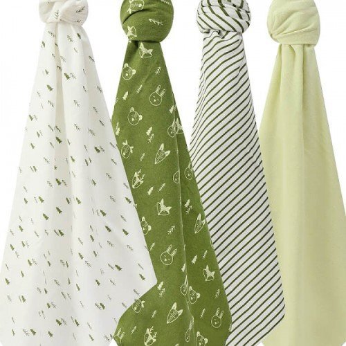 Mother's Choice Set 4 paturici subtiri din bumbac pentru bebelusi unisex Verde