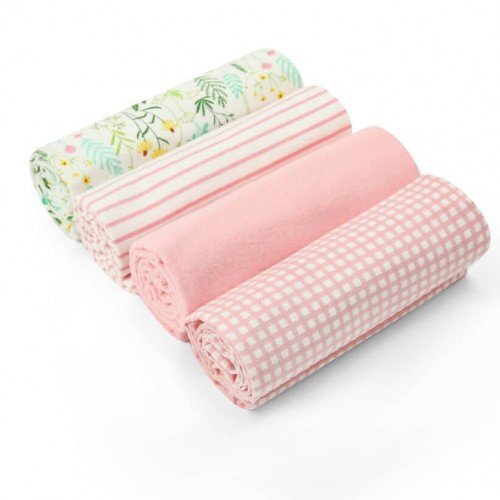 Mother's Choice Set 4 paturici subtiri din bumbac pentru bebelusi VerdeRoz