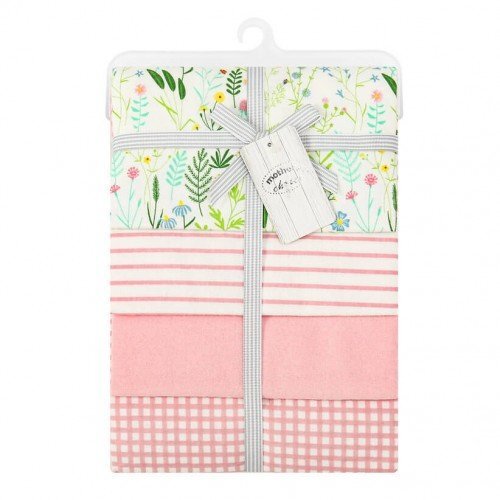 Mother's Choice Set 4 paturici subtiri din bumbac pentru bebelusi VerdeRoz