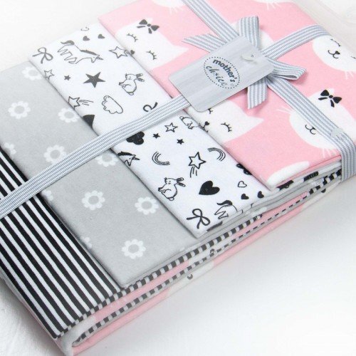 Mother's Choice Set 4 paturici subtiri din bumbac pentru fetite RozGri