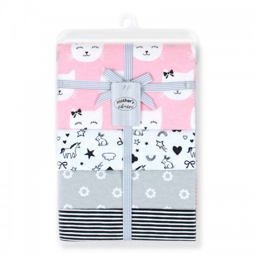 Mother's Choice Set 4 paturici subtiri din bumbac pentru fetite RozGri