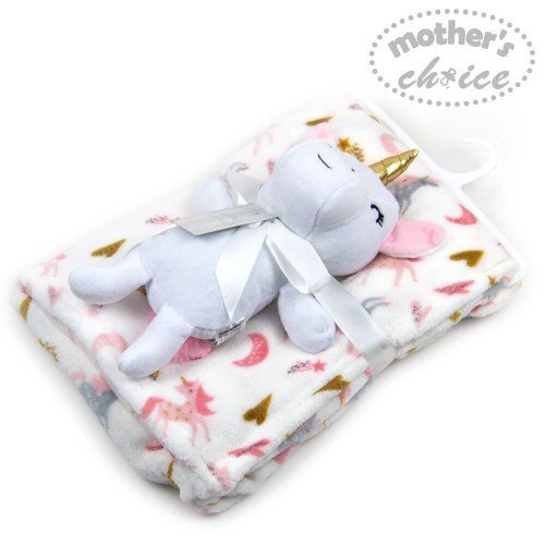 Mother's Choice Set cadou bebelusi cu paturica si jucarie de plus unicorn