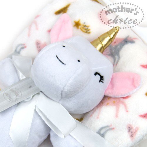 Mother's Choice Set cadou bebelusi cu paturica si jucarie de plus unicorn