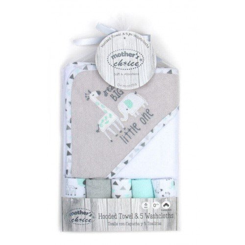 Mother's Choice Set cadou bebelusi prosop cu gluga si 5 mini prosopele little one