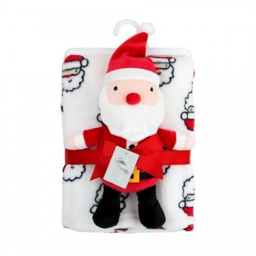 Mother's Choice Set cadou Craciun cu paturica din fleece si jucarie Santa