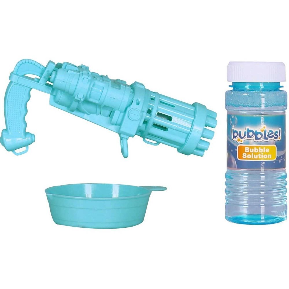 Moxy Pistol pentru baloane de sapun Bubble Shooter cu 50 ml solutie inclusa albastru