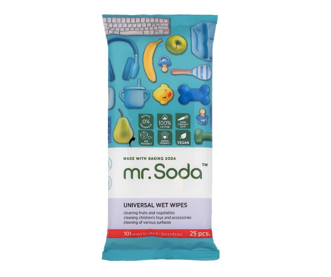 Mr.Soda Servetele umede universale cu bicarbonat de sodiu 25 bucati
