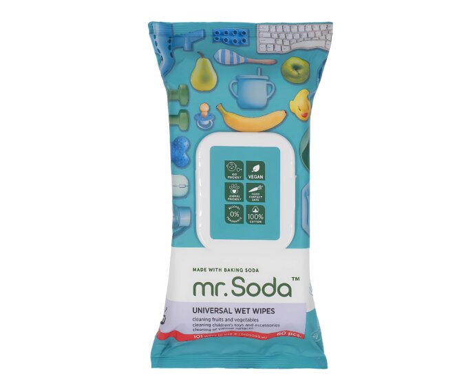 Mr.Soda Servetele umede universale cu bicarbonat de sodiu 80 bucati