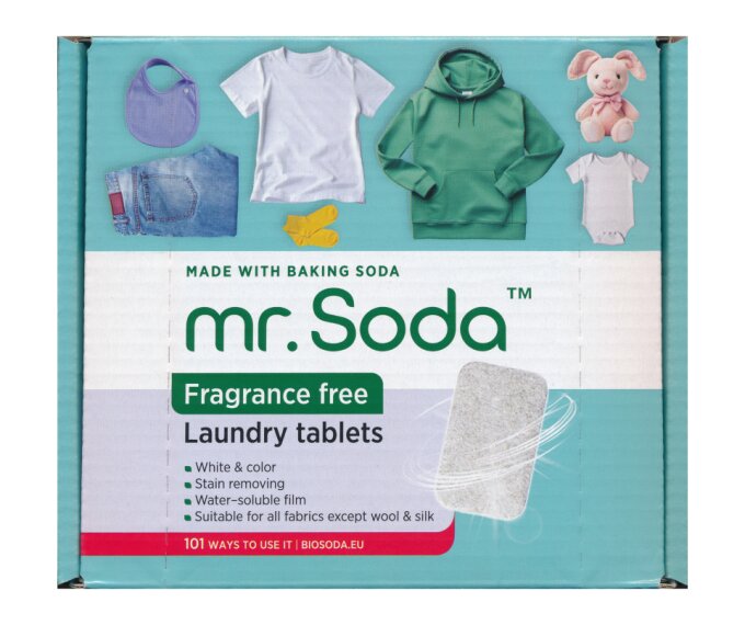 Mr.Soda Tablete pentru masina de spalat rufe cu bicarbonat de sodiu 30 bucati x 25g
