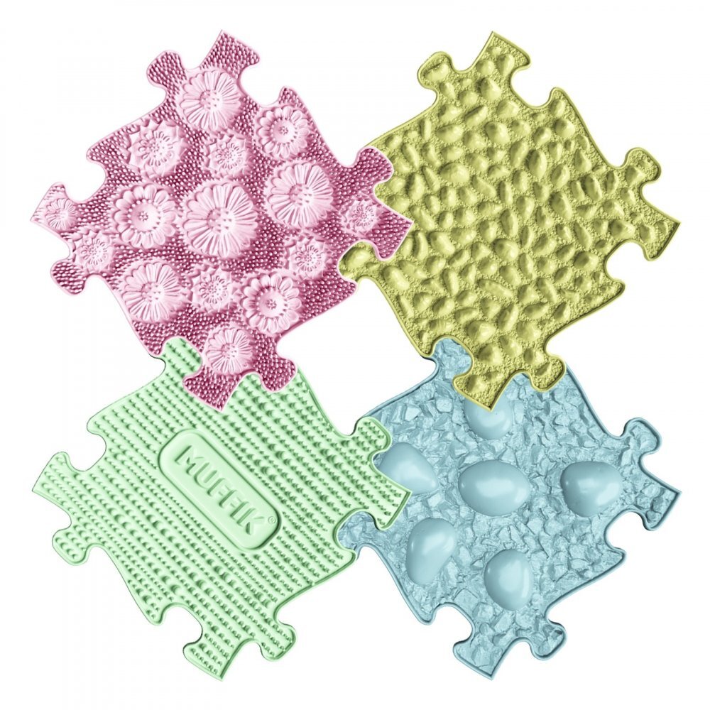 Muffik Covoras ortopedic senzorial puzzle Set Pastel Start