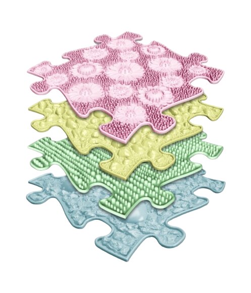 Muffik Covoras ortopedic senzorial puzzle Set Pastel Start