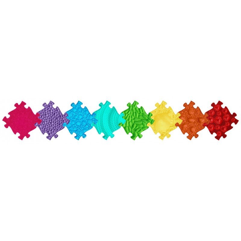 Muffik Set covorase ortopedice senzoriale tip puzzle Curcubeu