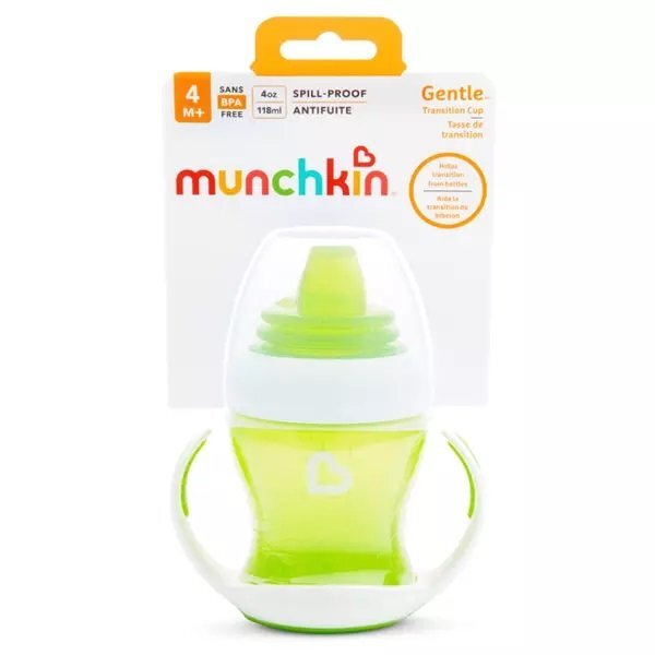 Munchkin Cana Gentle cu manere 118 ml 4L+ green