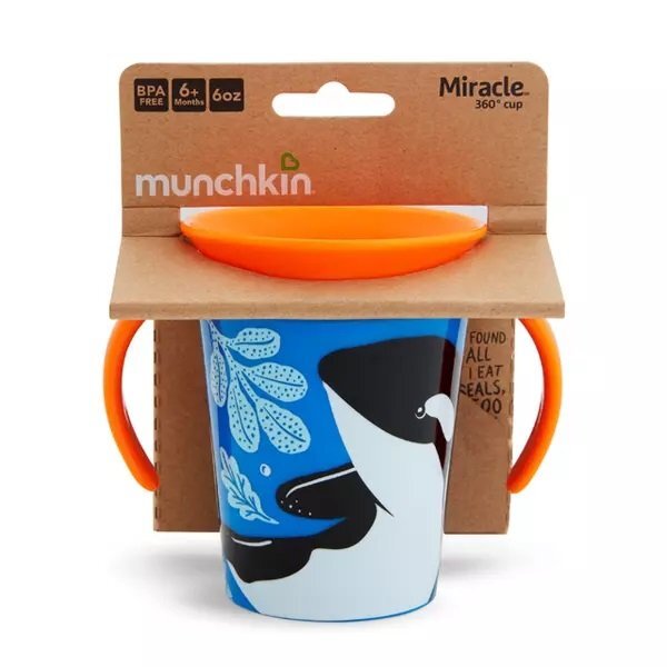 Munchkin Cana Miracle 360 cu manere WildLove 177ml 6L+ orca whale