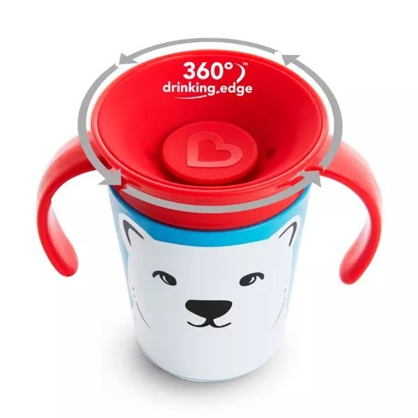 Munchkin Cana Miracle 360 cu manere WildLove 177ml 6L+ polar bear