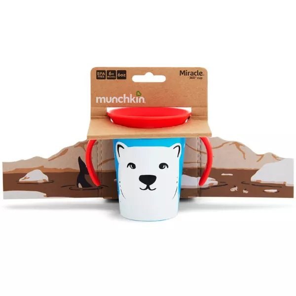 Munchkin Cana Miracle 360 cu manere WildLove 177ml 6L+ polar bear