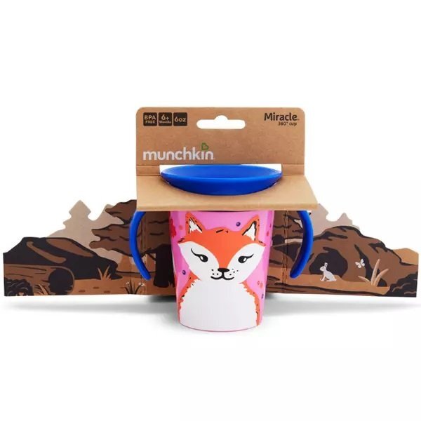 Munchkin Cana Miracle 360 cu manere WildLove 177ml 6L+ red fox