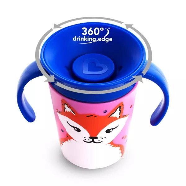 Munchkin Cana Miracle 360 cu manere WildLove 177ml 6L+ red fox